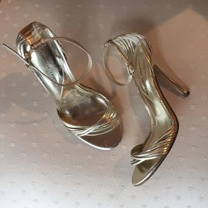 Chinese Laundry gold strappy heels